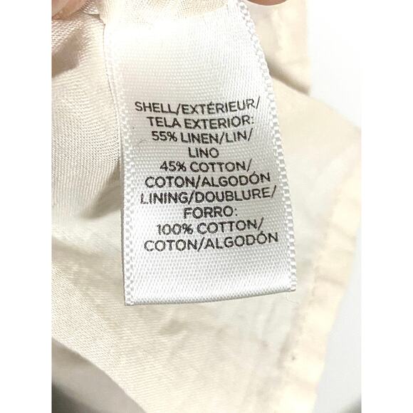 LOFT Linen Blend Sleeveless Fit and Flare Dress 2 Floral Coastal Quiet Luxury - Picture 9 of 9